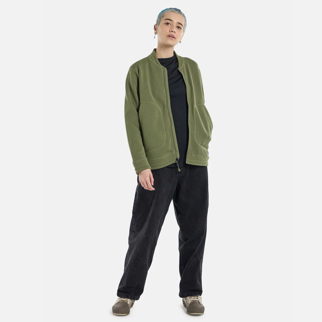 BURTON Women's Runin Fleece Full Zip - Forest Moss - Image 3