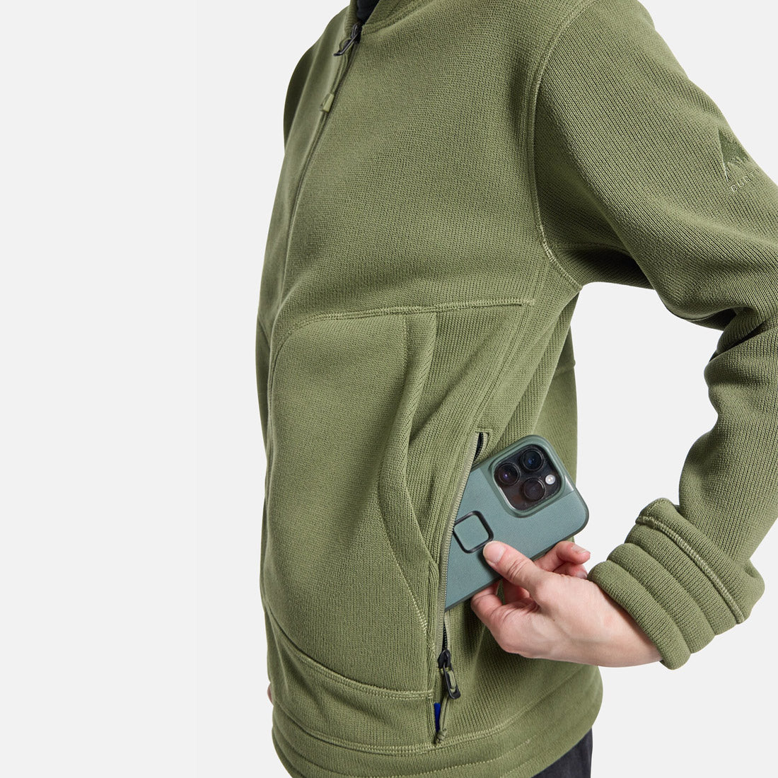 BURTON Women's Runin Fleece Full Zip - Forest Moss - Image 4