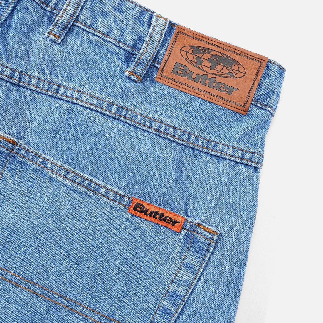 BUTTER GOODS Baggy Denim Shorts - Washed Indigo - Image 3