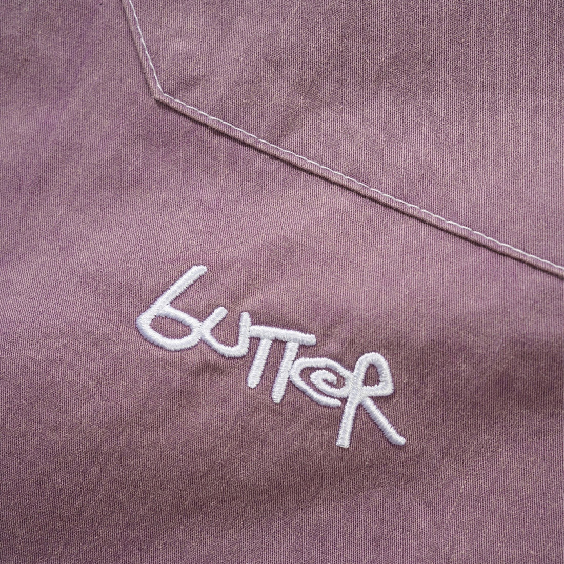 BUTTER GOODS Contrast Stitch Short Sleeve Shirt - Eggplant - Image 3