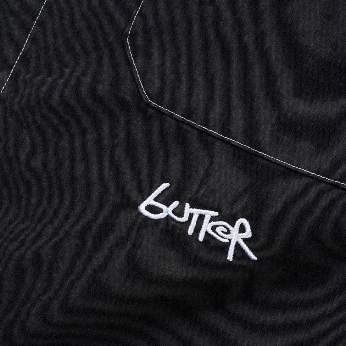 BUTTER GOODS Contrast Stitch Short Sleeve Shirt - Washed Black - Image 3