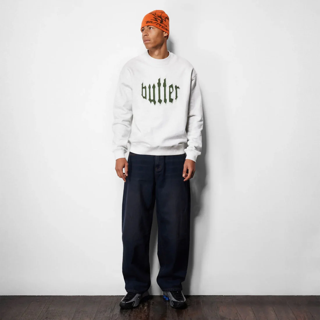 BUTTER GOODS Cut Out Applique Crew - Ash - Image 4