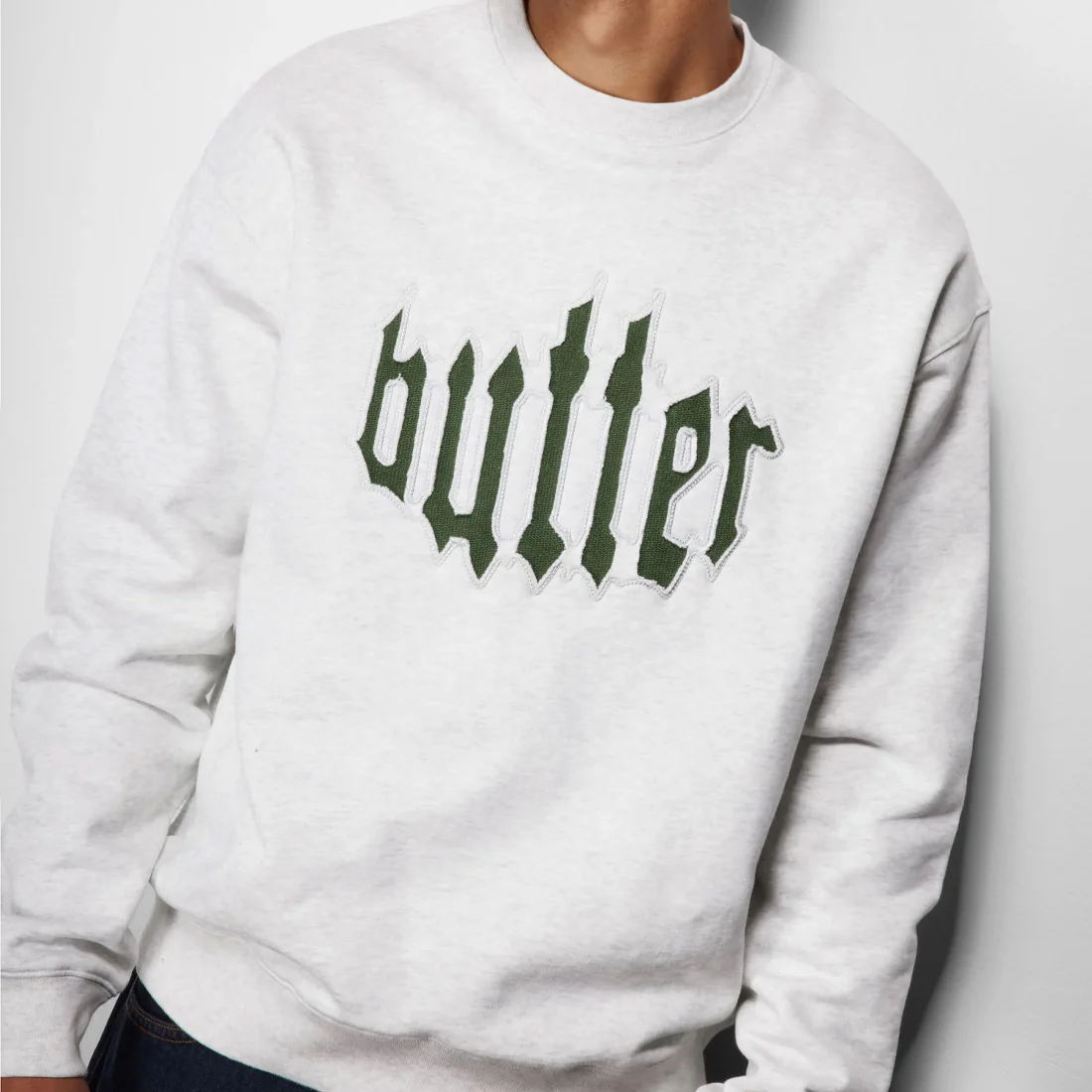 BUTTER GOODS Cut Out Applique Crew - Ash - Image 5
