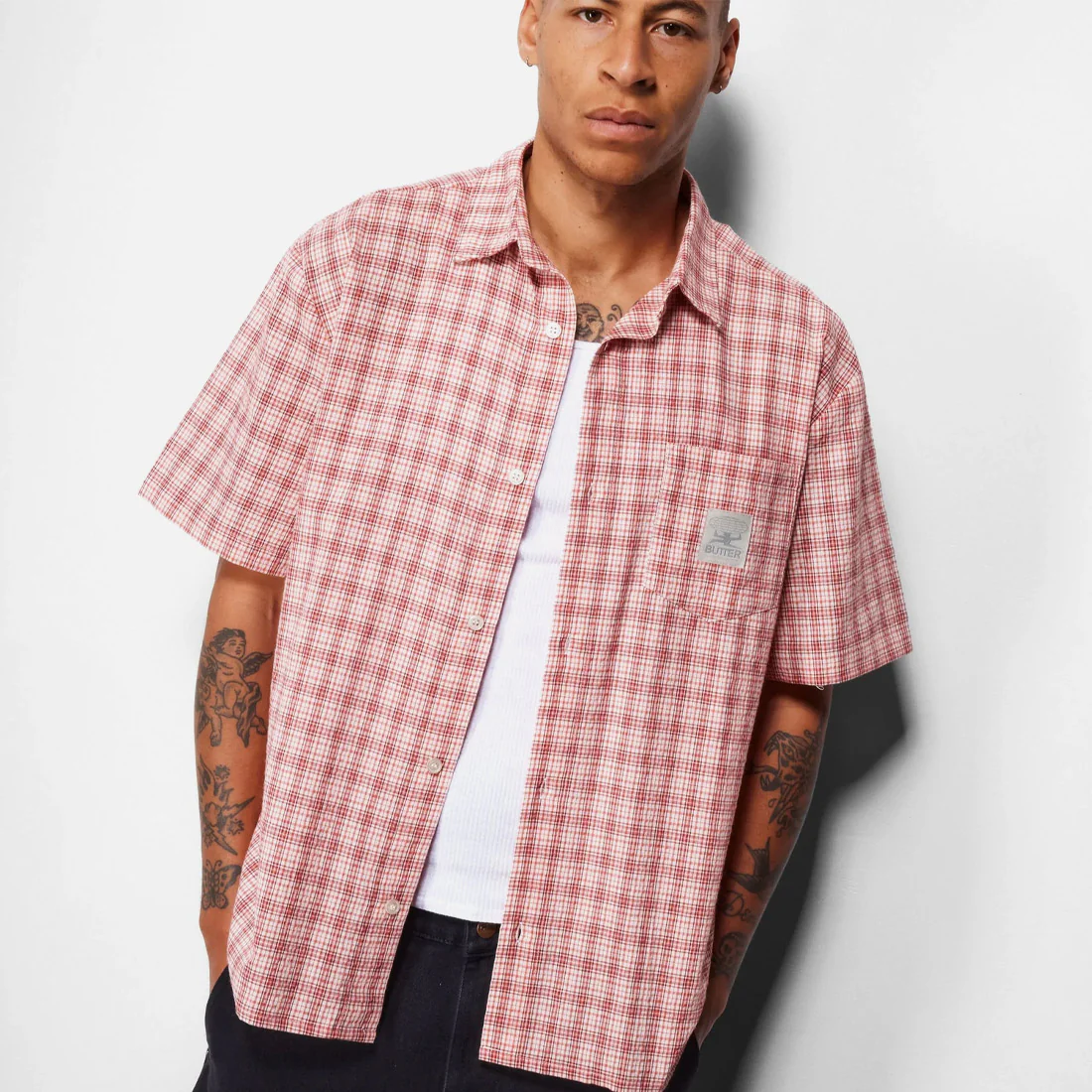 BUTTER GOODS Equipment Short Sleeve Shirt - Rhubarb - Image 4