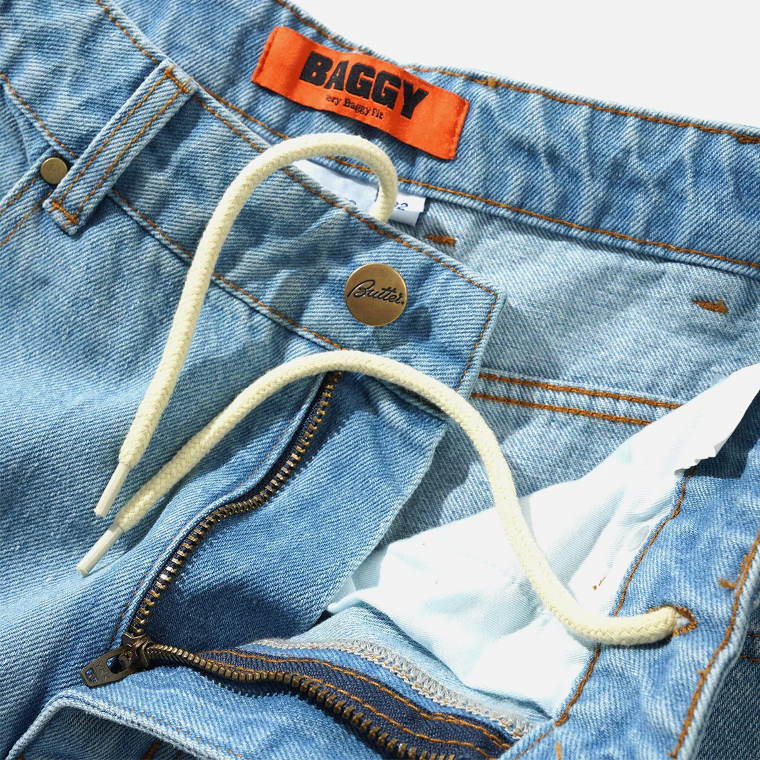 BUTTER GOODS Lock Baggy Denim Jeans - Light Indigo - Image 3