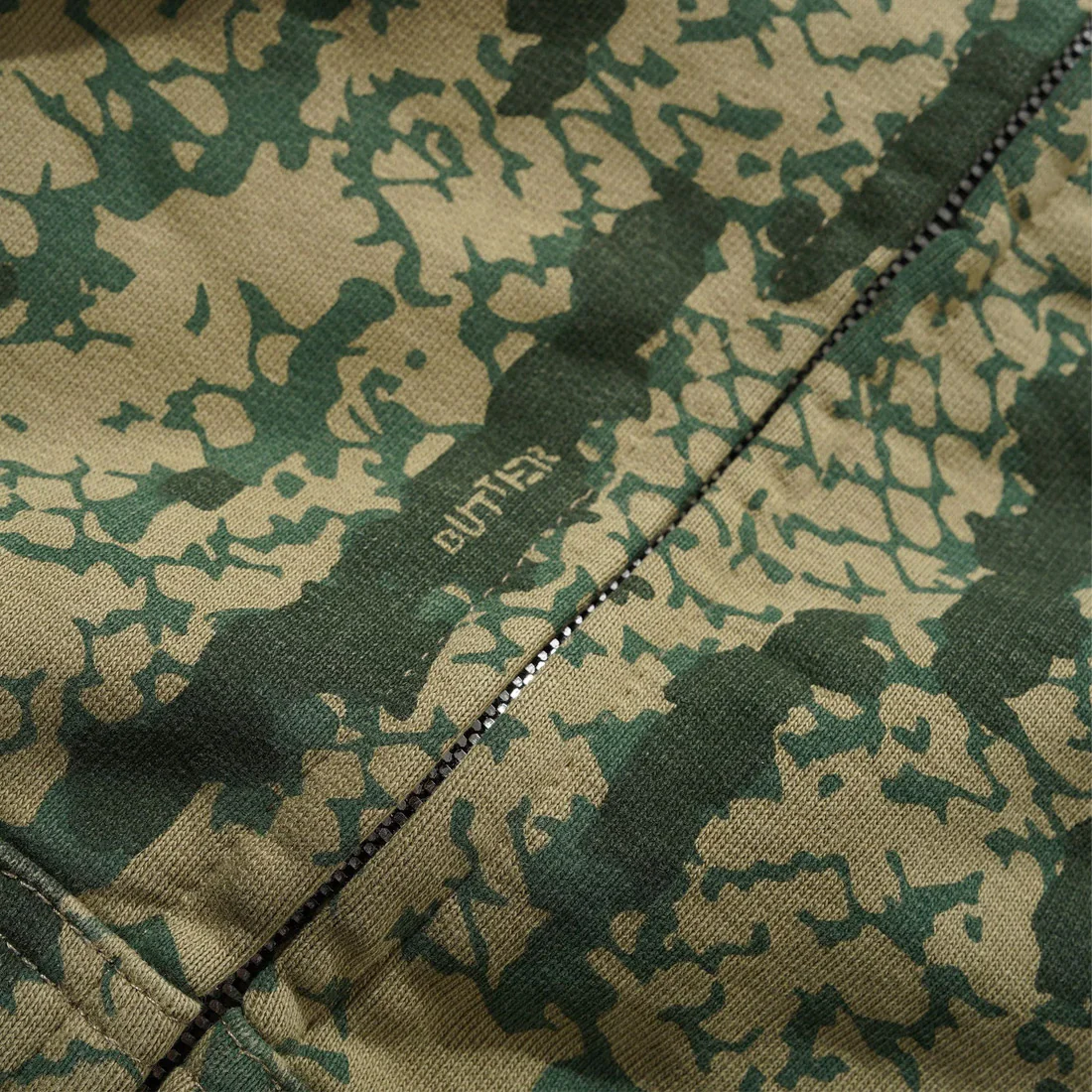 BUTTER GOODS Lowland Camo Zip Thru Hood - Washed Green - Image 2