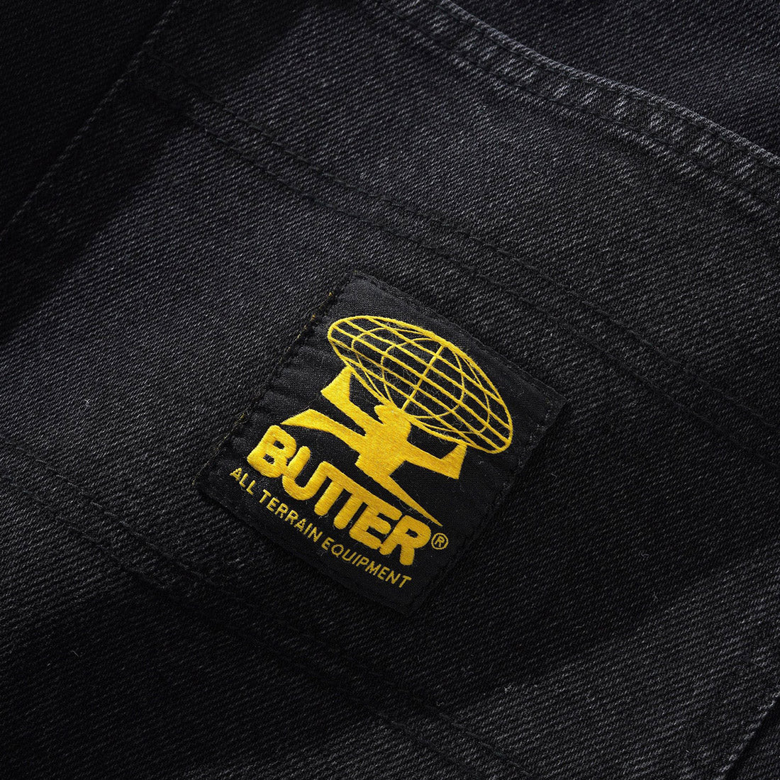 BUTTER GOODS Patch Pocket Denim Shorts - Faded Black - Image 3