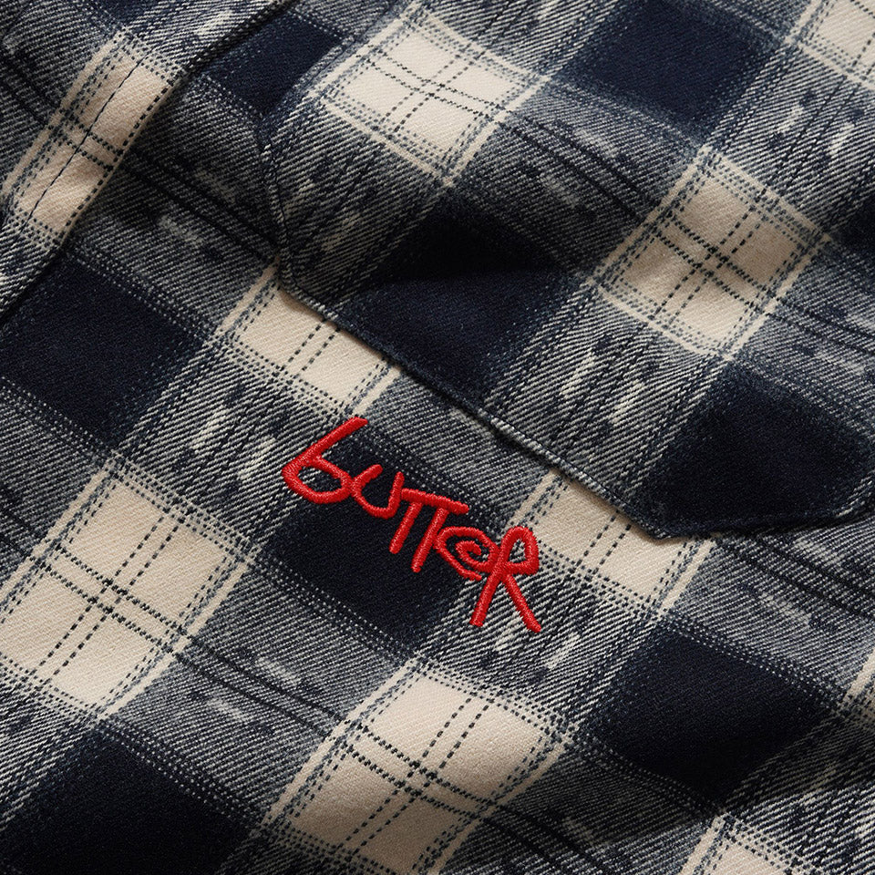 BUTTER GOODS Sirocco Shirt - Navy/White - Image 2