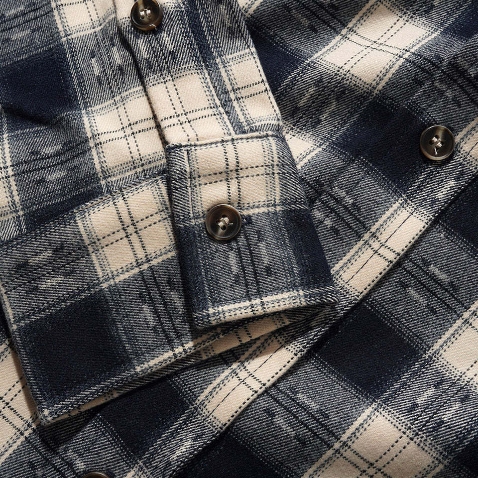 BUTTER GOODS Sirocco Shirt - Navy/White - Image 3