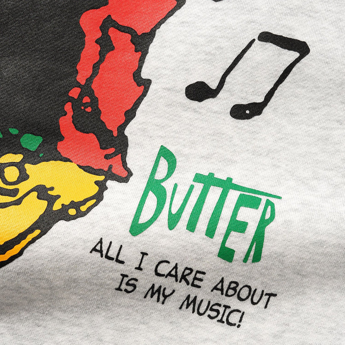 BUTTER GOODS X PEANUTS Music Crewneck - Ash - Image 2