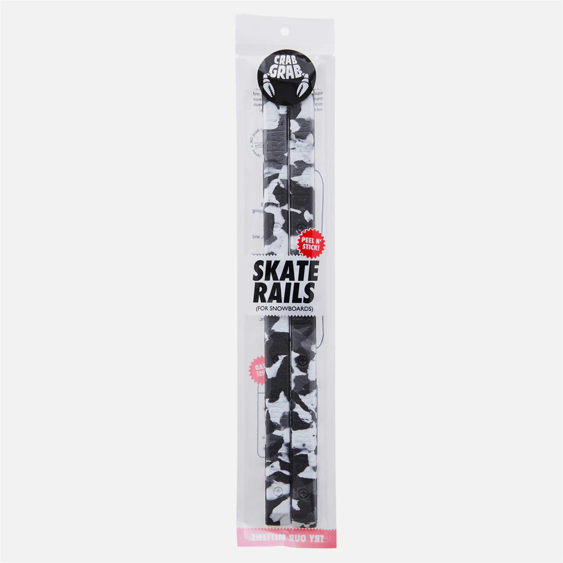 CRAB GRAB Skate Rails Stomp Pad - Black & White Swirl - Image 2