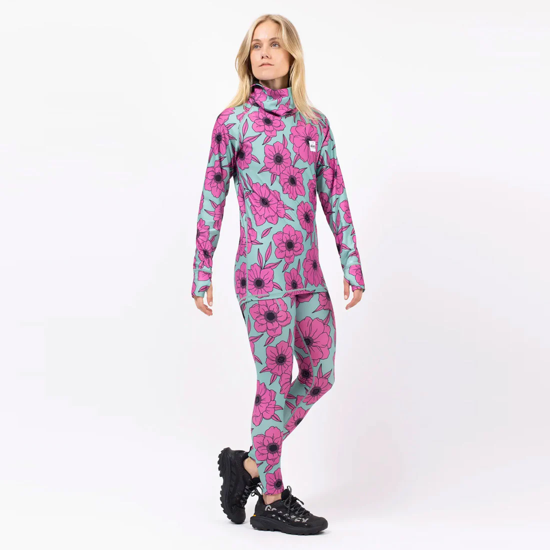 EIVY Women's Icecold Gaiter Top - Turquoise Flower - Image 2
