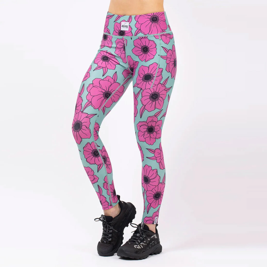 EIVY Women's Pocket Tights - Turquoise Flower - Image 2