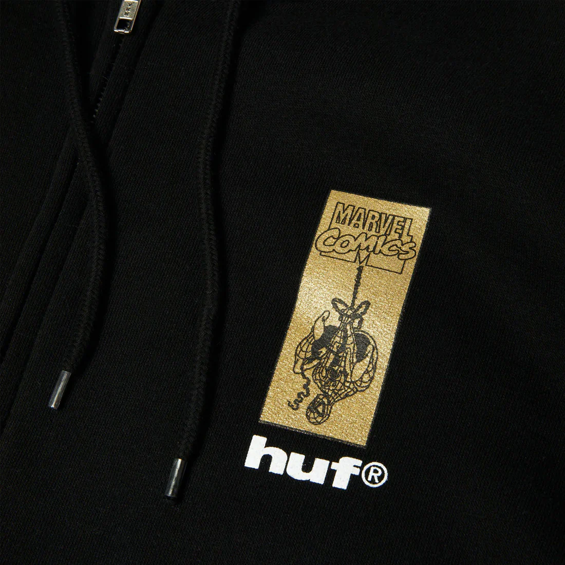 HUF X MARVEL Spider-Man Arachknight Full Zip Hood - Black - Image 3