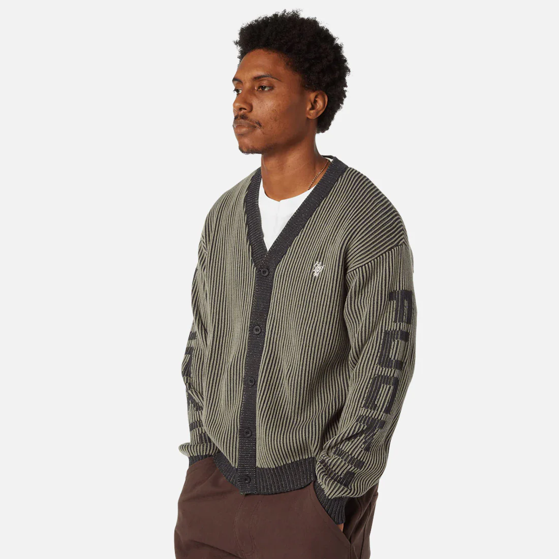 HUF Repeater Cardigan - Asphalt - Image 2