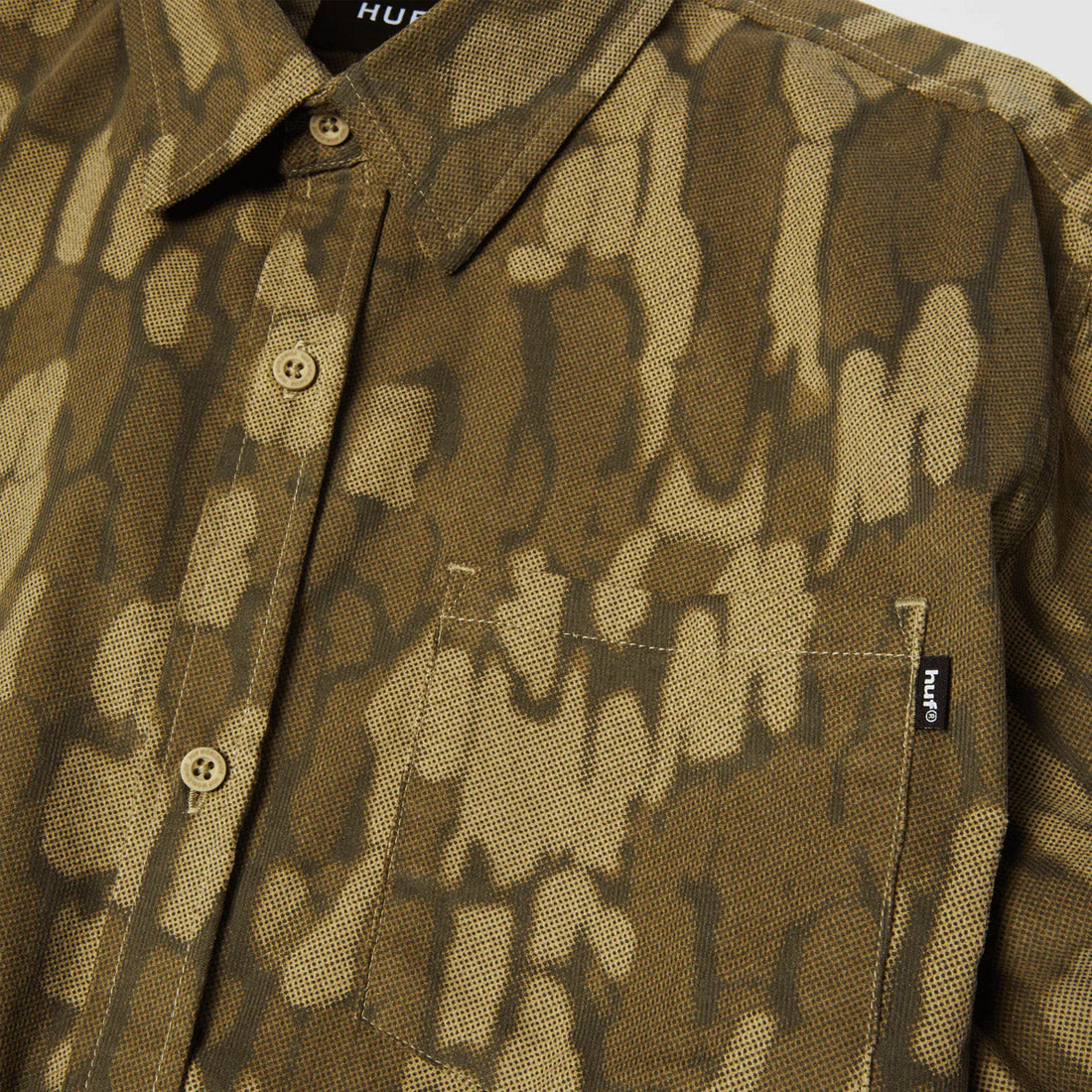 HUF Warped Camo Corduroy Shirt - Muted Camo - Image 3