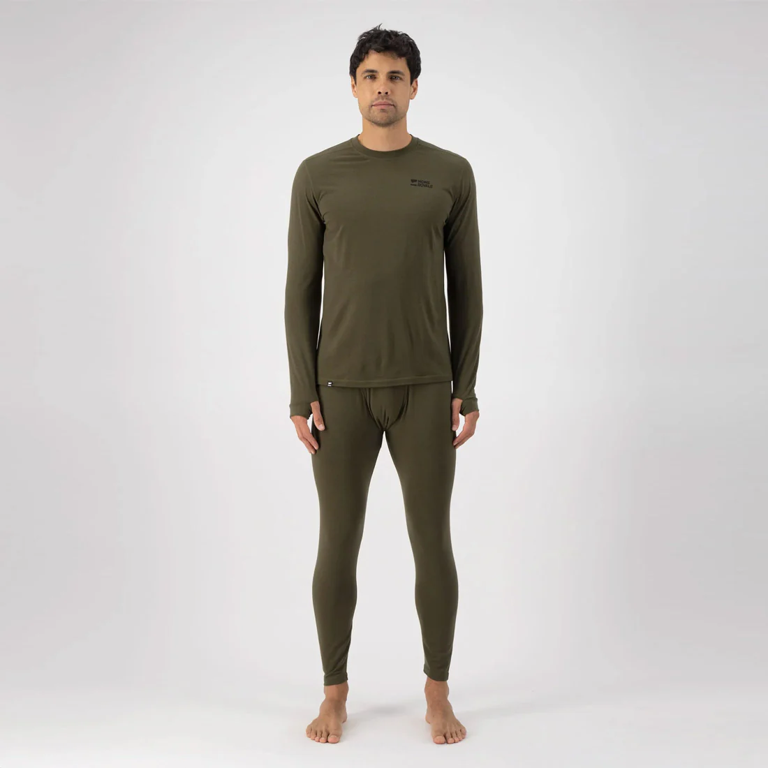 MONS ROYALE Cascade Merino Long Sleeve - Dark Olive - Image 3