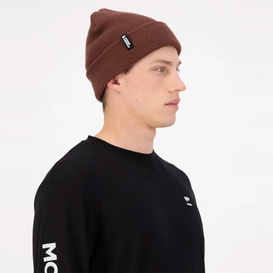 MONS ROYALE Chunky Logger Merino Beanie - Bark - Image 3