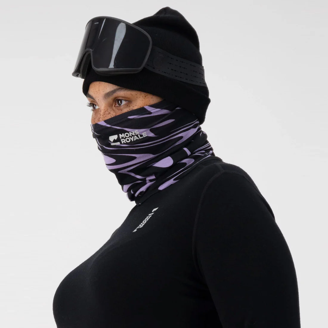 MONS ROYALE Daily Dose Merino Neckwarmer - Signal Lost Lupin - Image 3