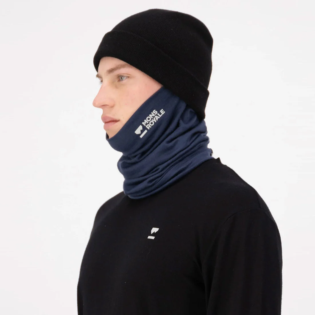 MONS ROYALE Double Up Merino Neckwarmer - Midnight - Image 4