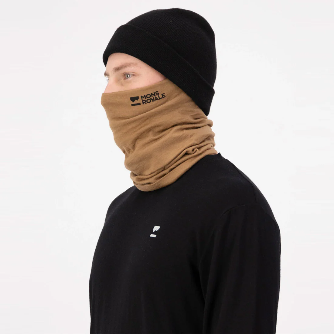 MONS ROYALE Double Up Merino Neckwarmer - Toffee - Image 3
