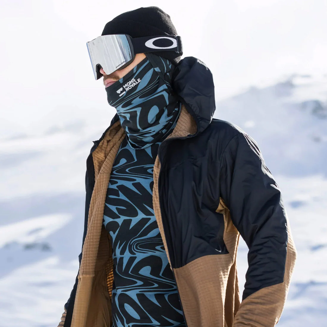 MONS ROYALE Santa Rosa Merino Balaclava - Signal Lost Goblin Blue - Image 4