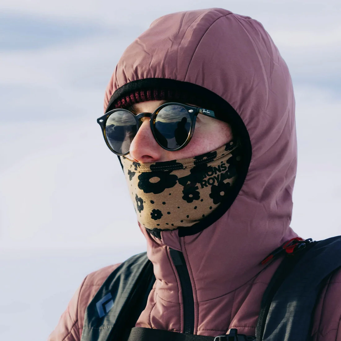MONS ROYALE Santa Rose Merino Balaclava - Aoraki Lily Toffee - Image 4