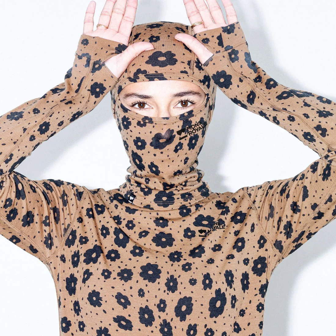 MONS ROYALE Santa Rose Merino Balaclava - Aoraki Lily Toffee - Image 5