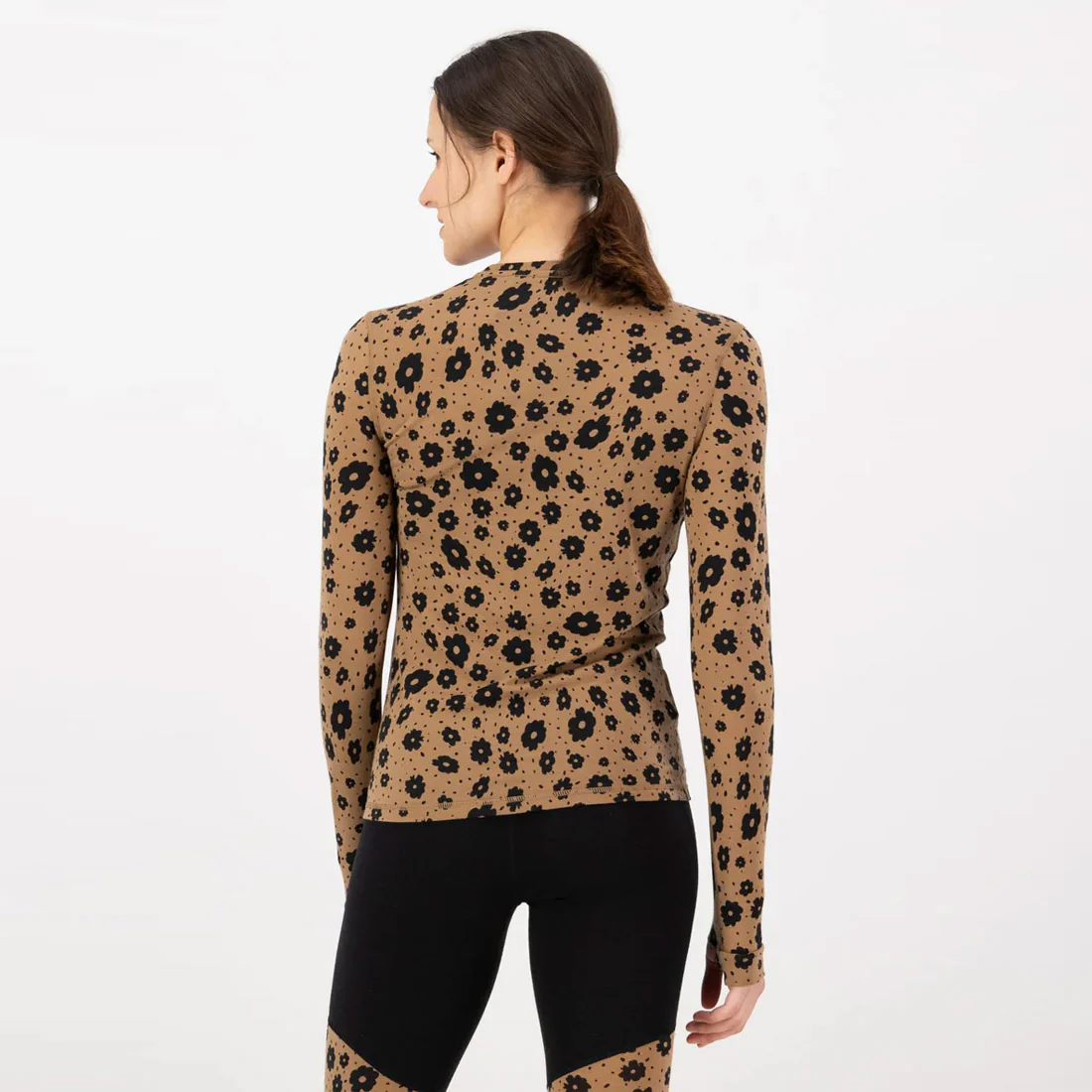 MONS ROYALE Women's Cascade Merino Long Sleeve - Aoraki Lily Toffee - Image 2