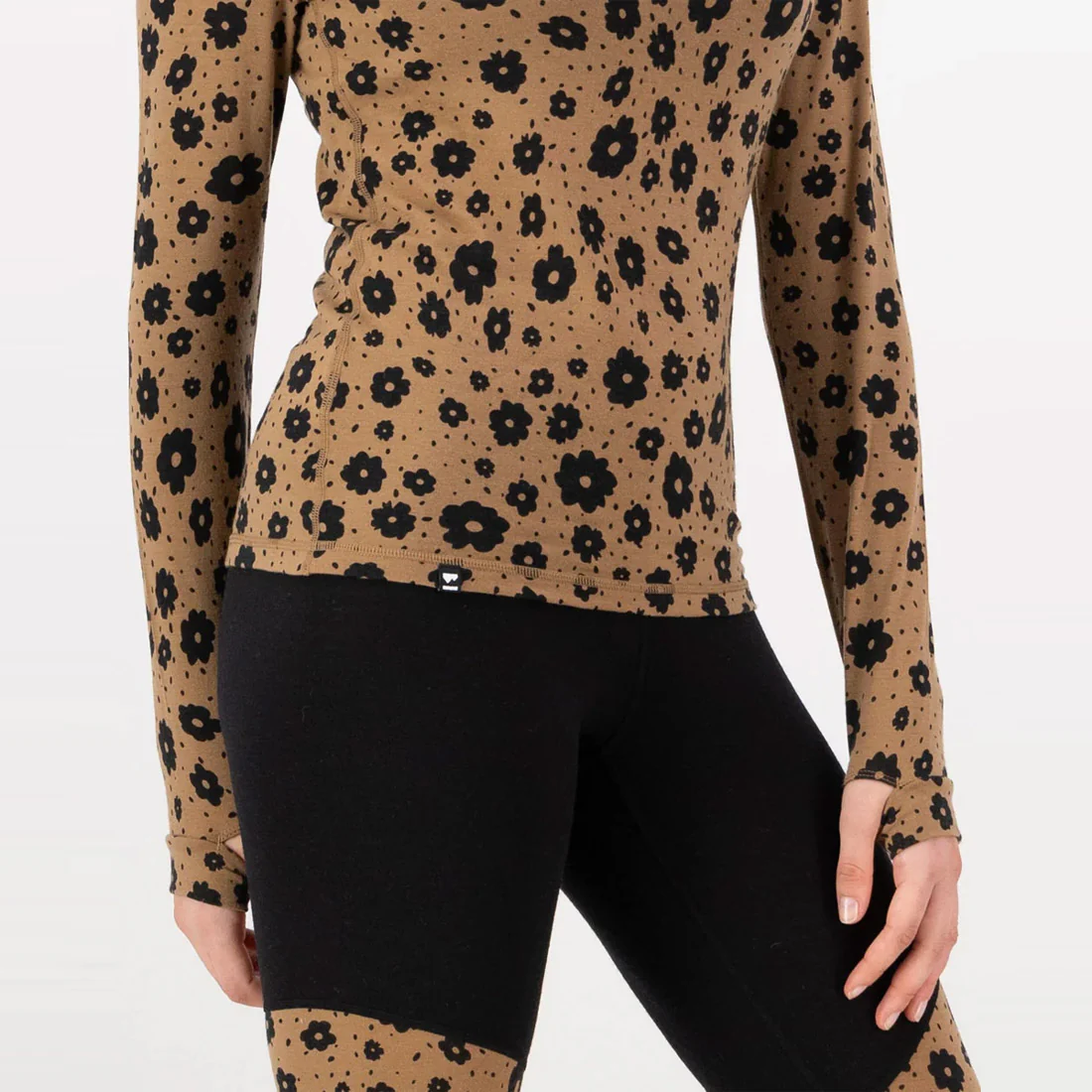 MONS ROYALE Women's Cascade Merino Long Sleeve - Aoraki Lily Toffee - Image 3