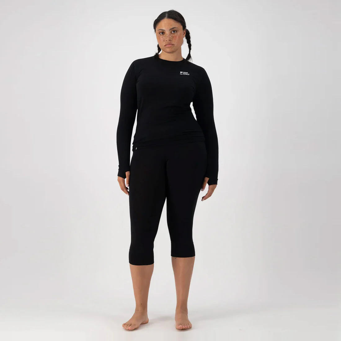 MONS ROYALE Women's Cascade Merino Long Sleeve - Black - Image 3