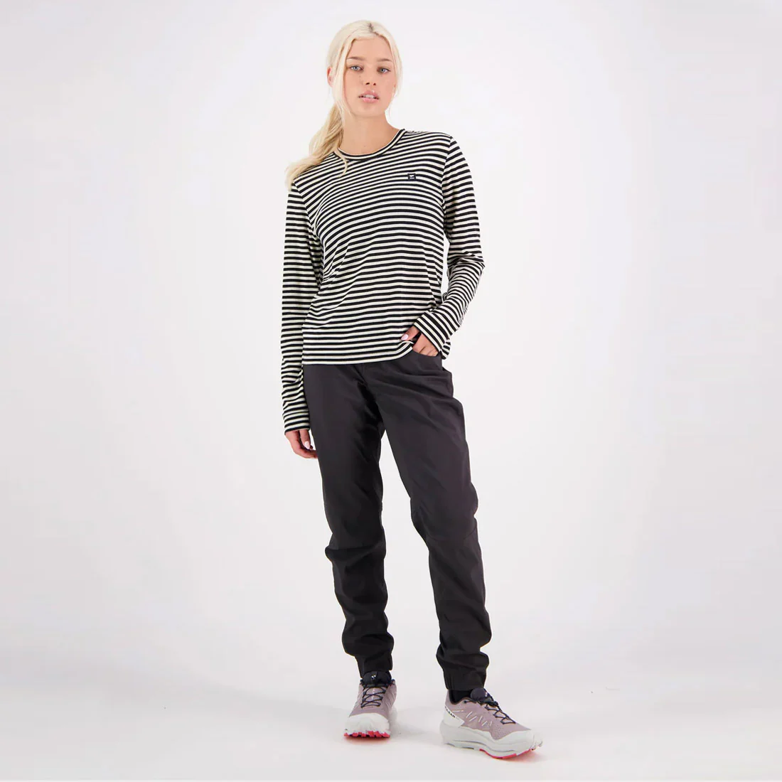 MONS ROYALE Women's Icon Merino Long Sleeve - MR Stripe - Image 3