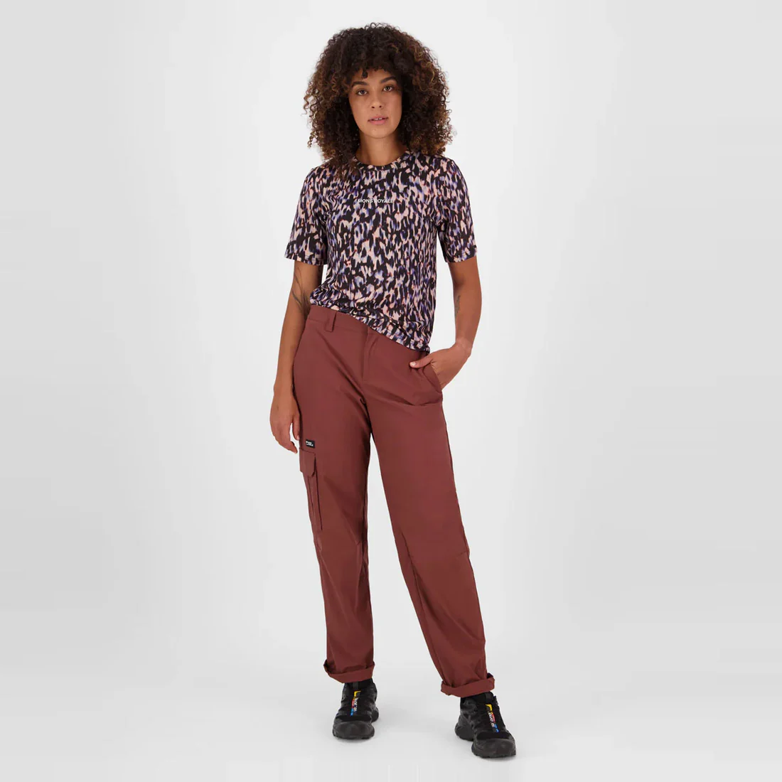 MONS ROYALE Women's Icon Merino Tee - Rock Leopard - Image 3
