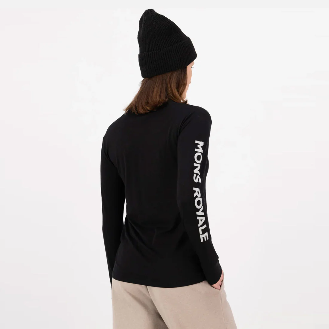 MONS ROYALE Women's Yotei Merino Classic Long Sleeve - Black - Image 2