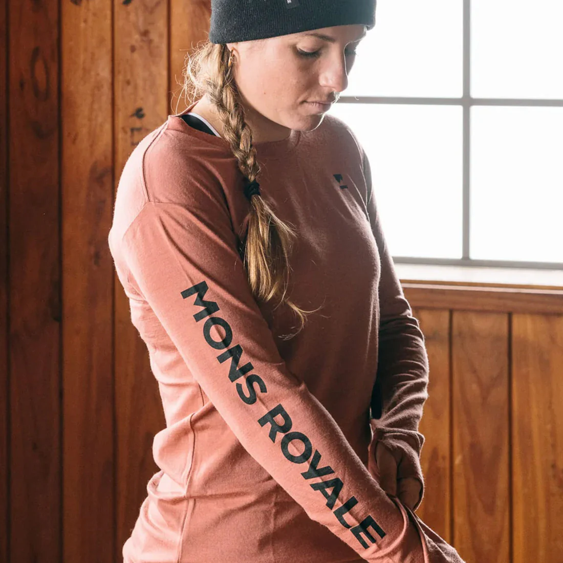 MONS ROYALE Women's Yotei Merino Classic Long Sleeve - Canyon Rose - Image 6