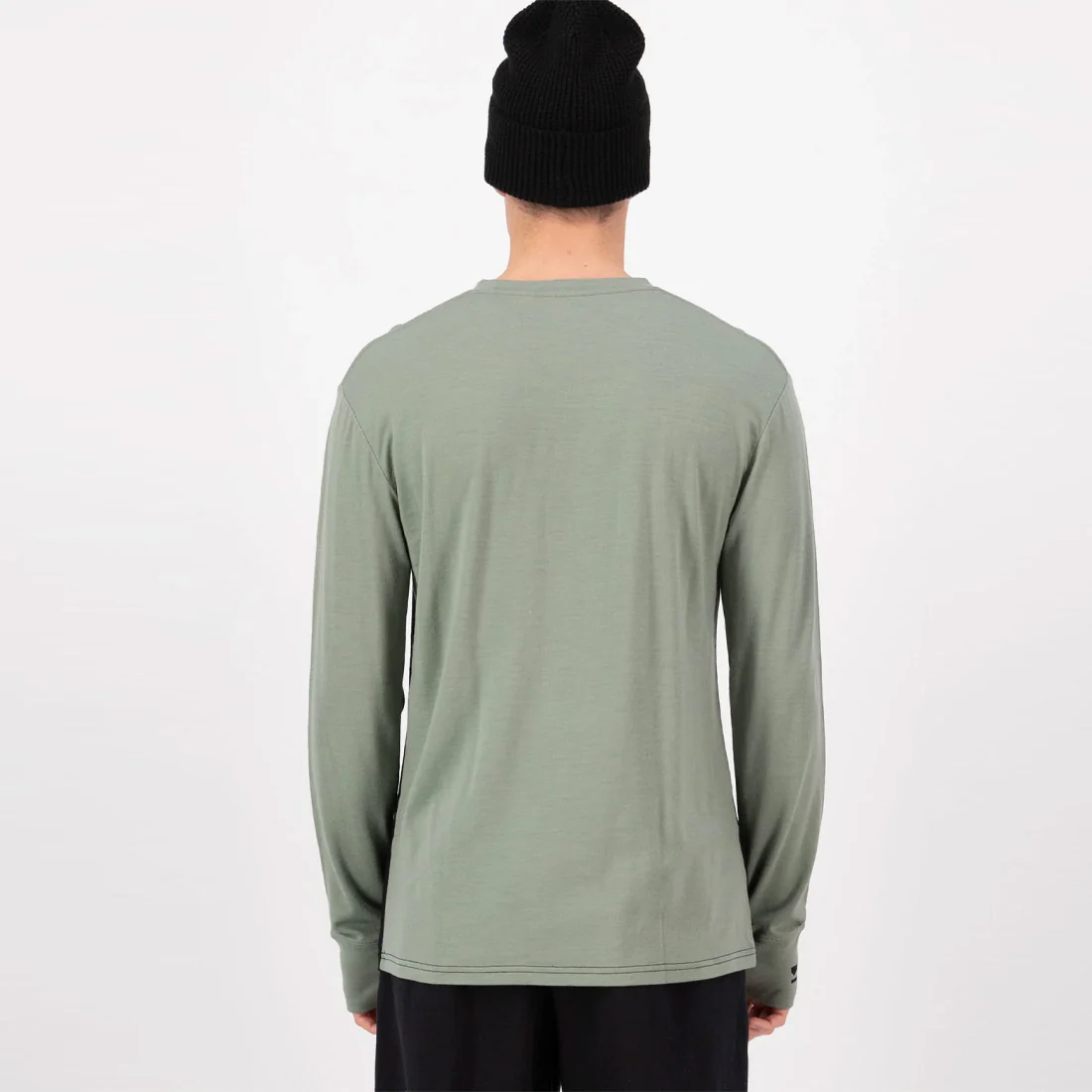 MONS ROYALE Yotei Merino Long Sleeve - Willow/Black - Image 2
