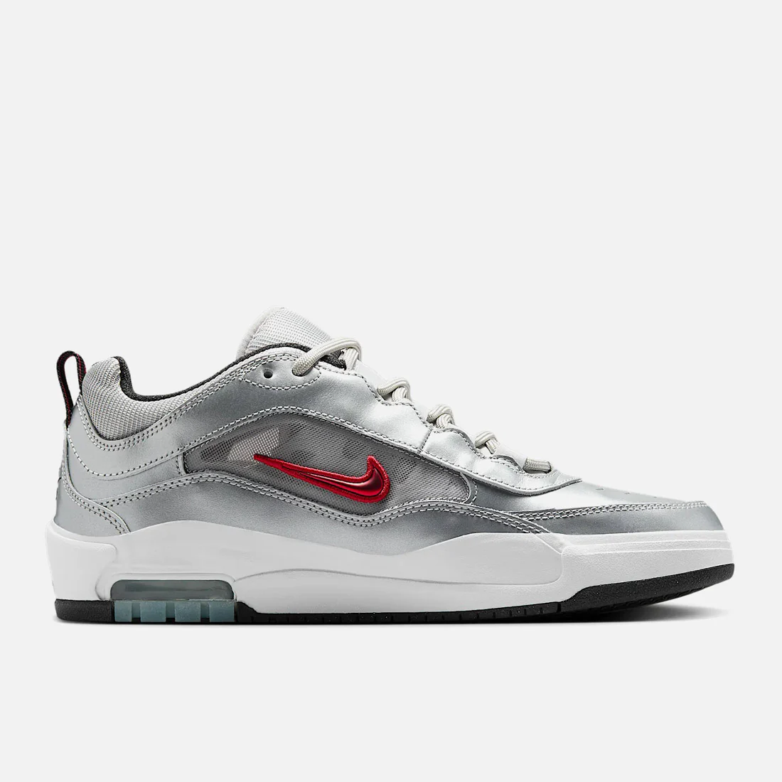 NIKE SB Air Max Ishod Premium - Metallic Silver/Varsity Red - Image 3