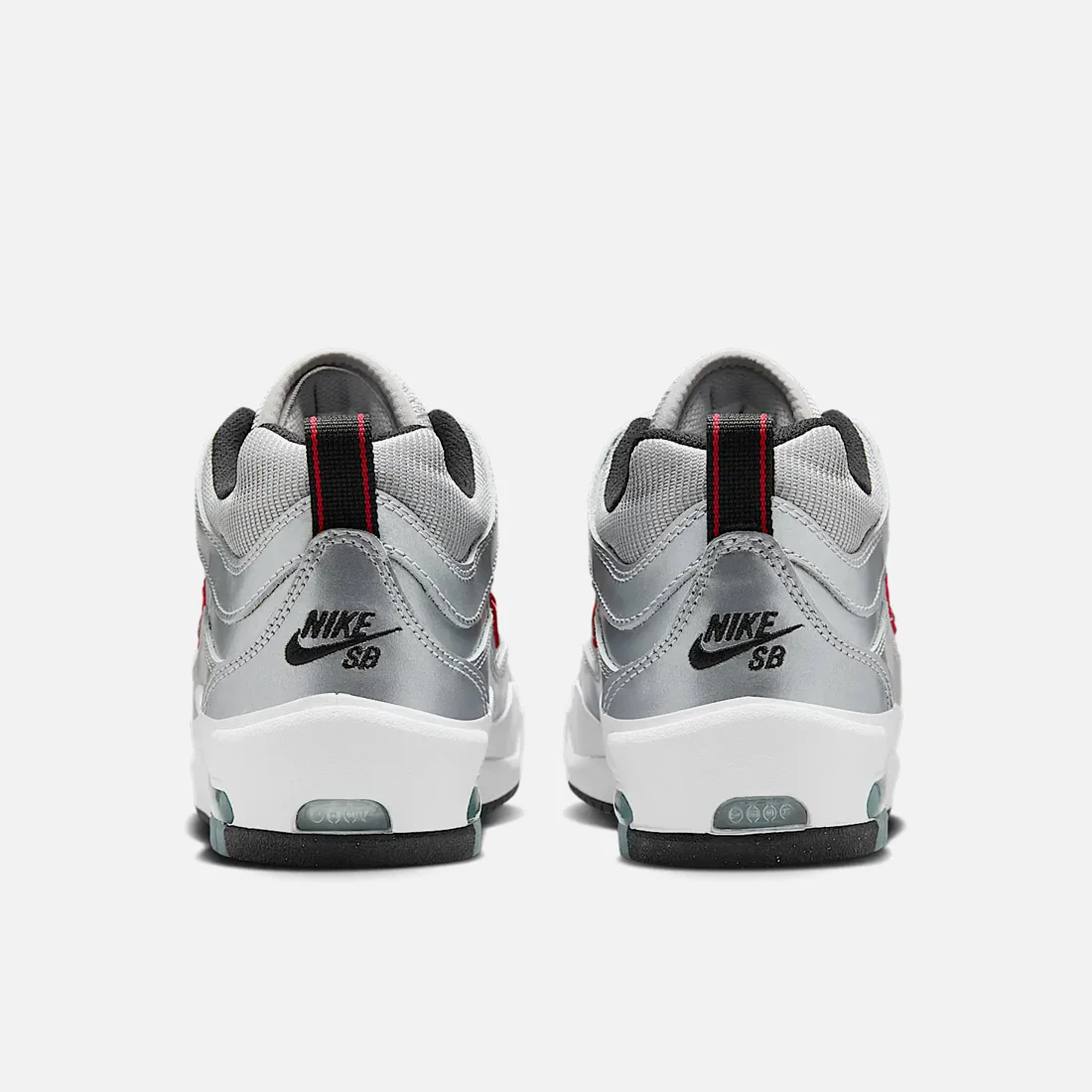 NIKE SB Air Max Ishod Premium - Metallic Silver/Varsity Red - Image 4