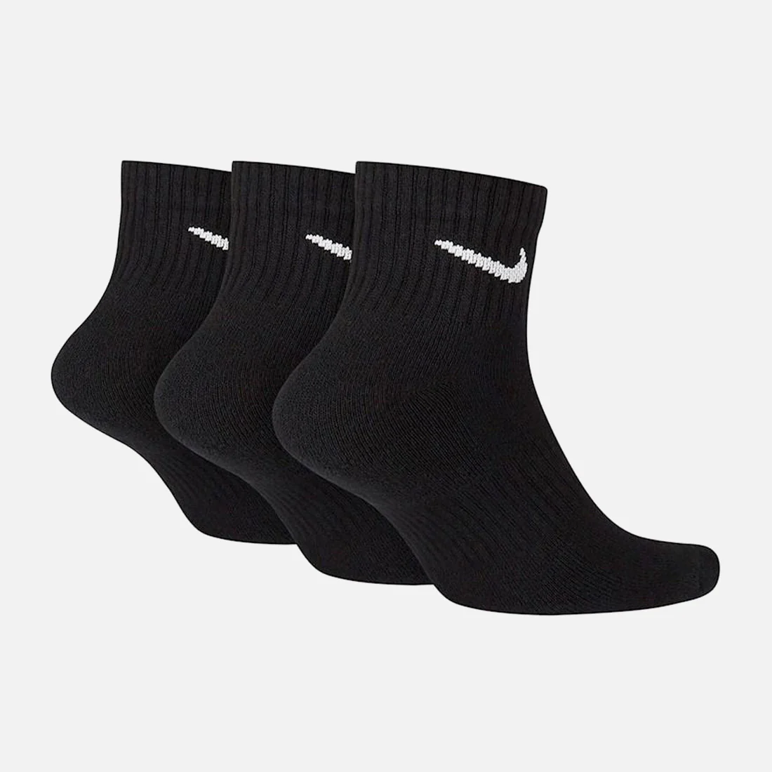 NIKE SB Everyday Cushion Ankle Sock 3 Pack - Black Swoosh - Image 2