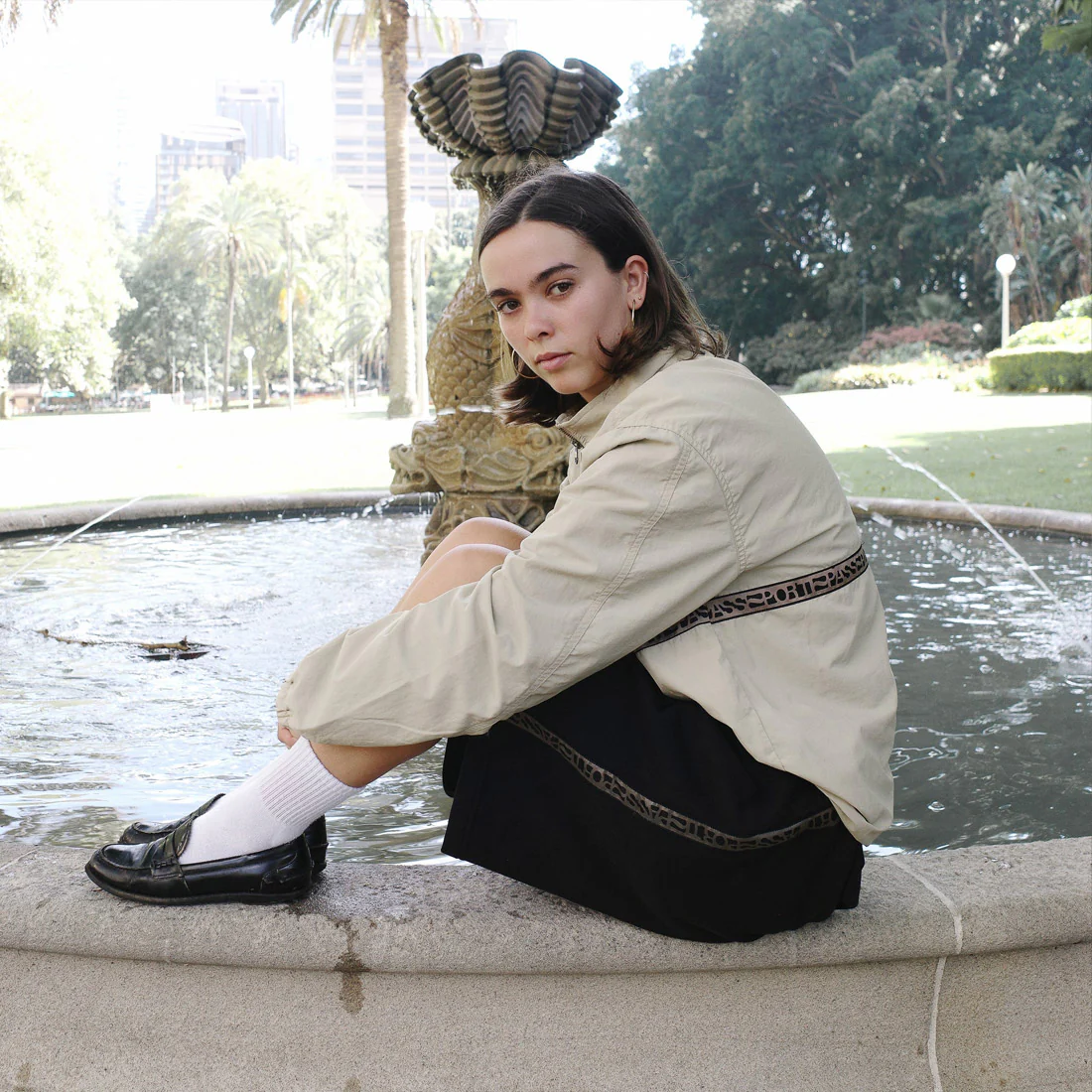 PASSPORT Rough Neg RPET Track Jacket - Sand - Image 2