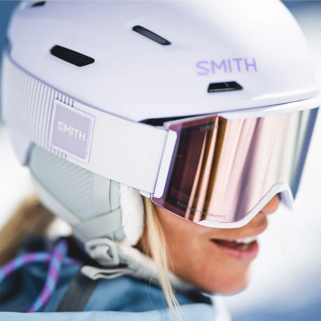 SMITH Squad Mag Goggle 2026 - Lunar Fog/ChromoPop Everyday Rose Gold Mirror - Image 6