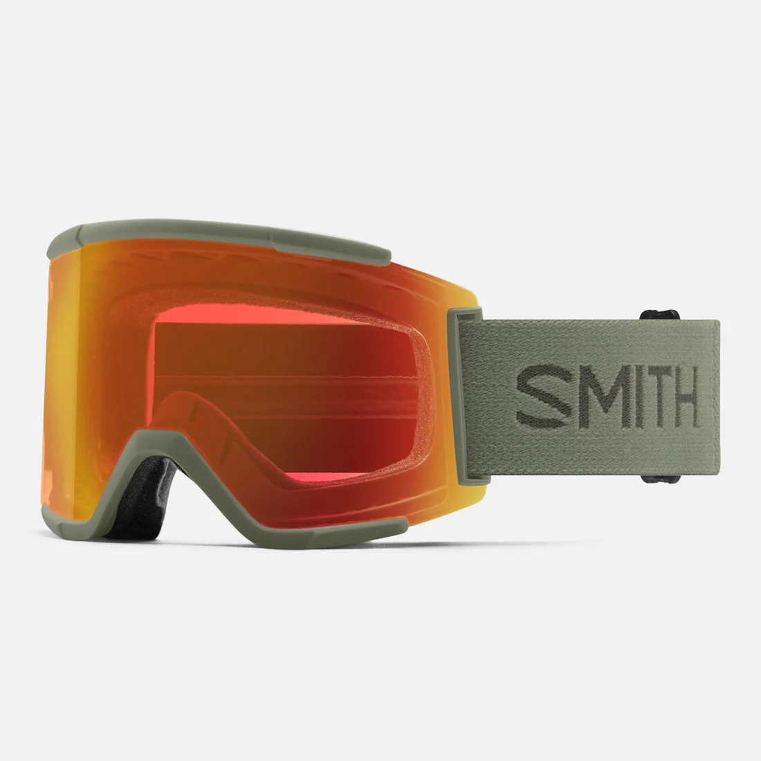 SMITH Squad XL Goggle 2026 - Fatigue Green/ChromaPop Everyday Red Mirror
