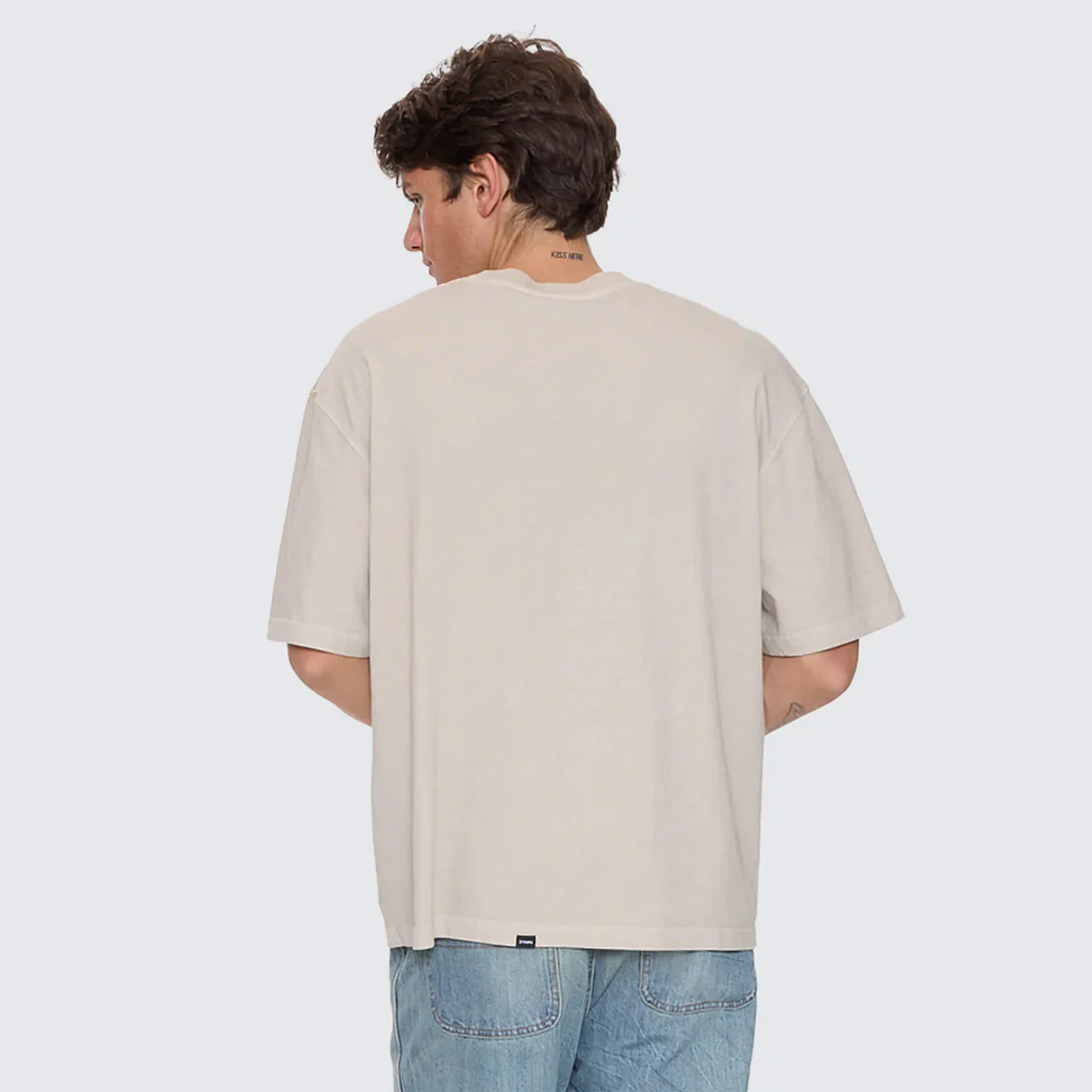 THRIILLS Skerrt Box Fit Oversize Cropped Tee - Oatmeal - Image 4