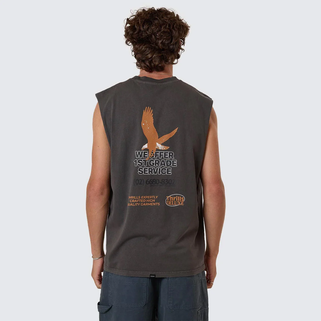 THRILLS 1st Grade Service Merch Fit Muscle Tee - Merch Black - Image 2