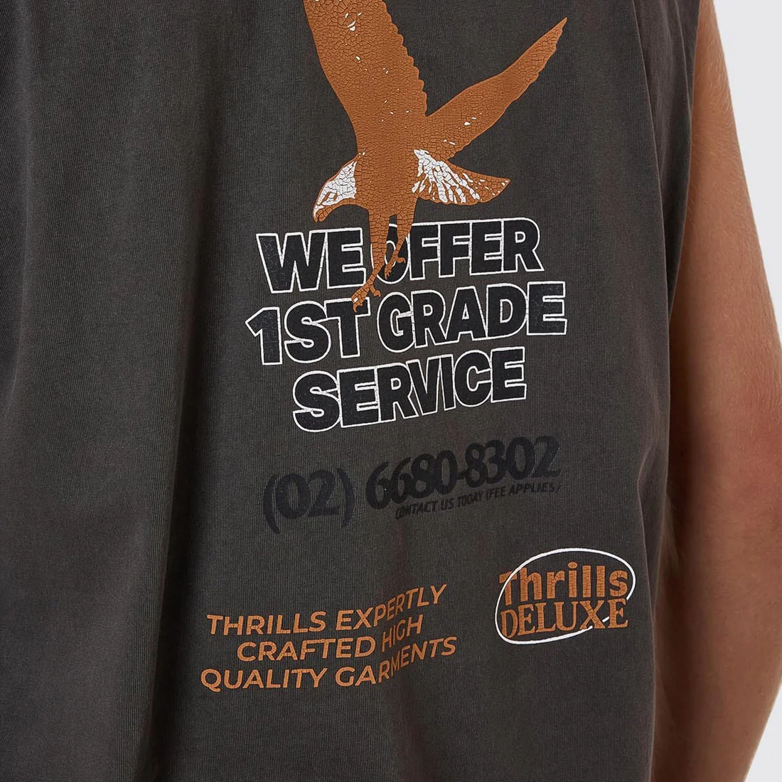THRILLS 1st Grade Service Merch Fit Muscle Tee - Merch Black - Image 4