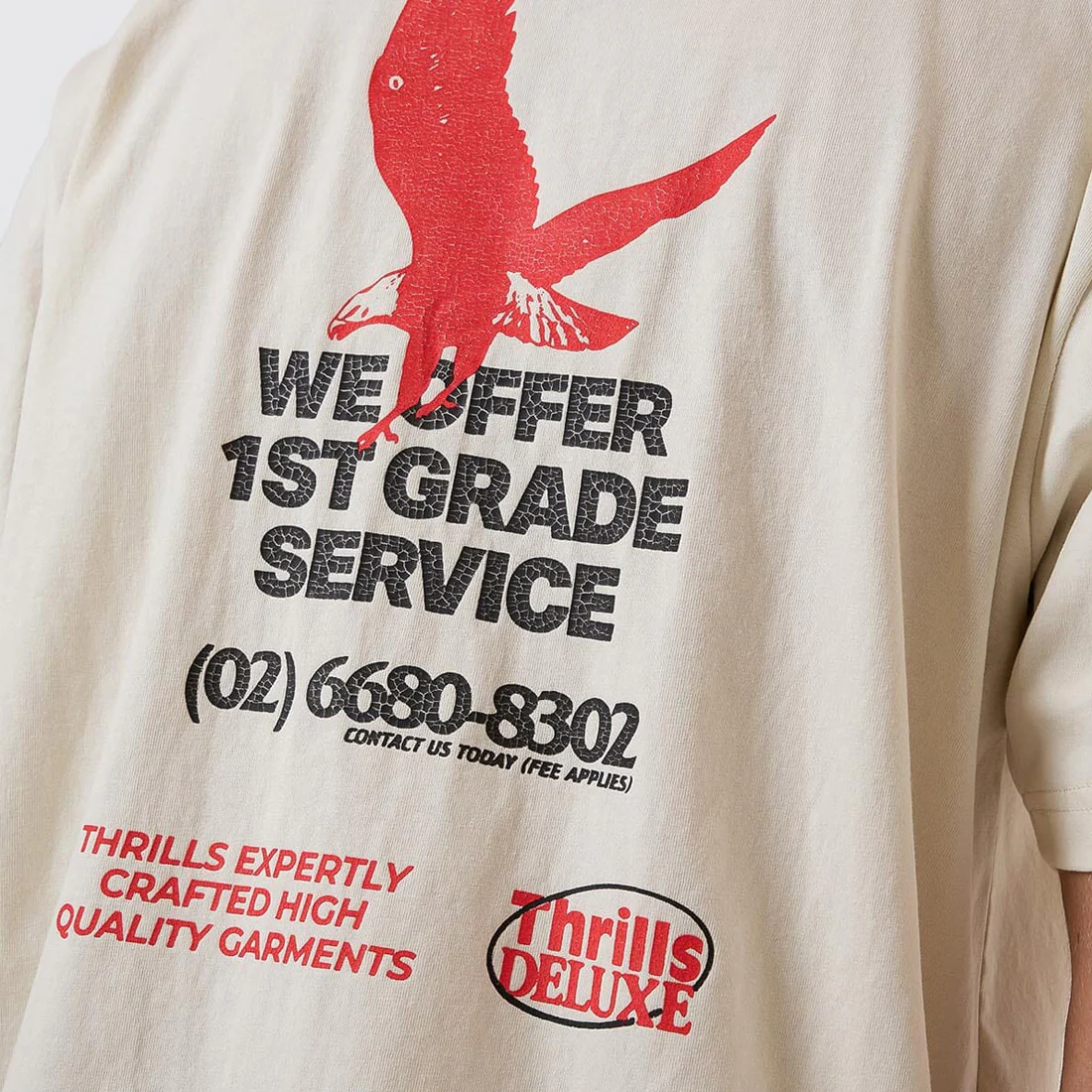 THRILLS 1st Grade Service Merch Fit Tee - Heritage White - Image 4