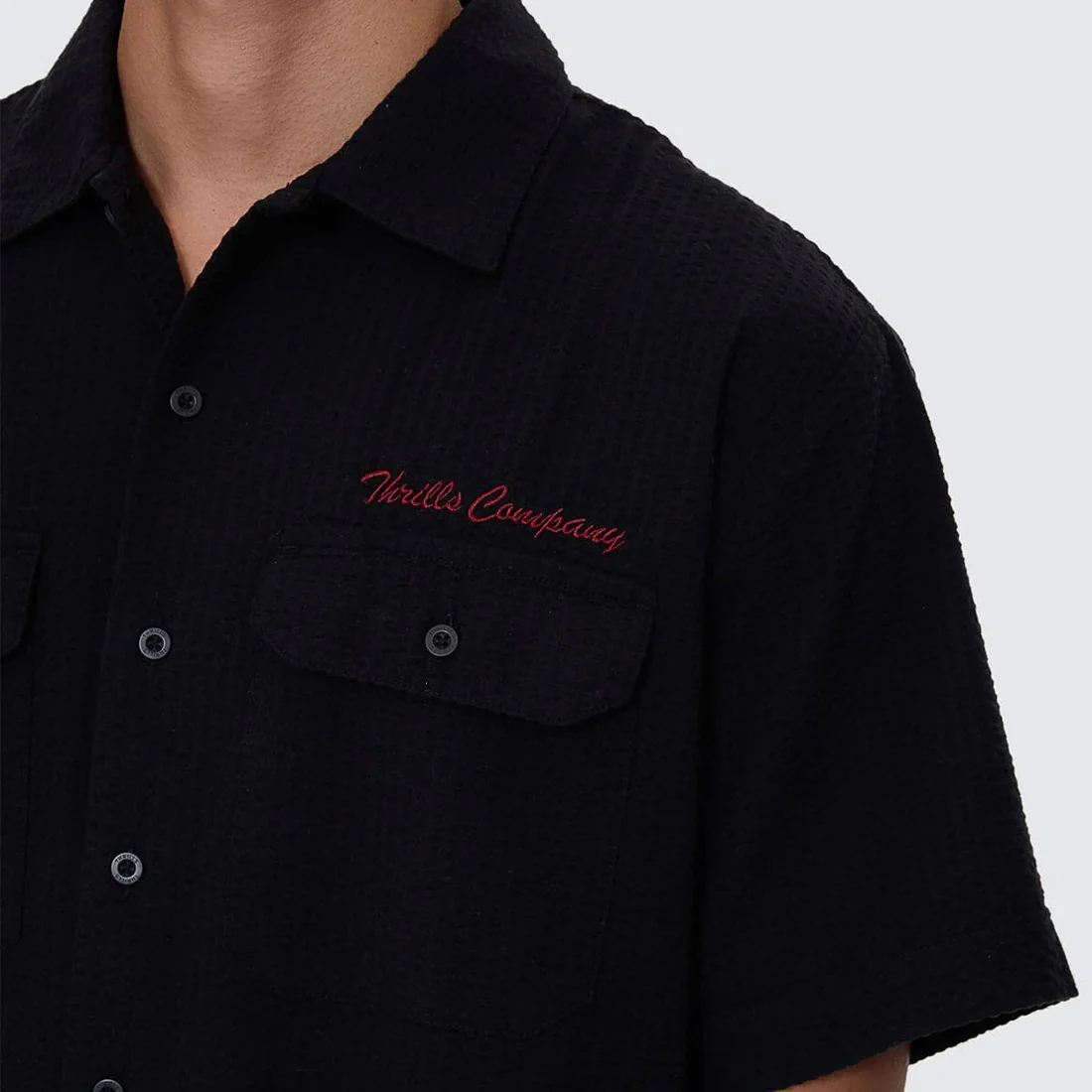 THRILLS Appreciation Short Sleeve Work Shirt - Black - Image 4