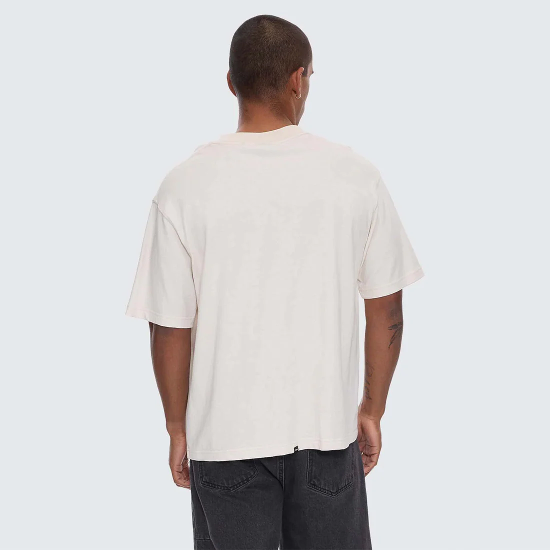 THRILLS Calm State Embroidered Box Fit Oversize Cropped Tee - Unbleached - Image 3