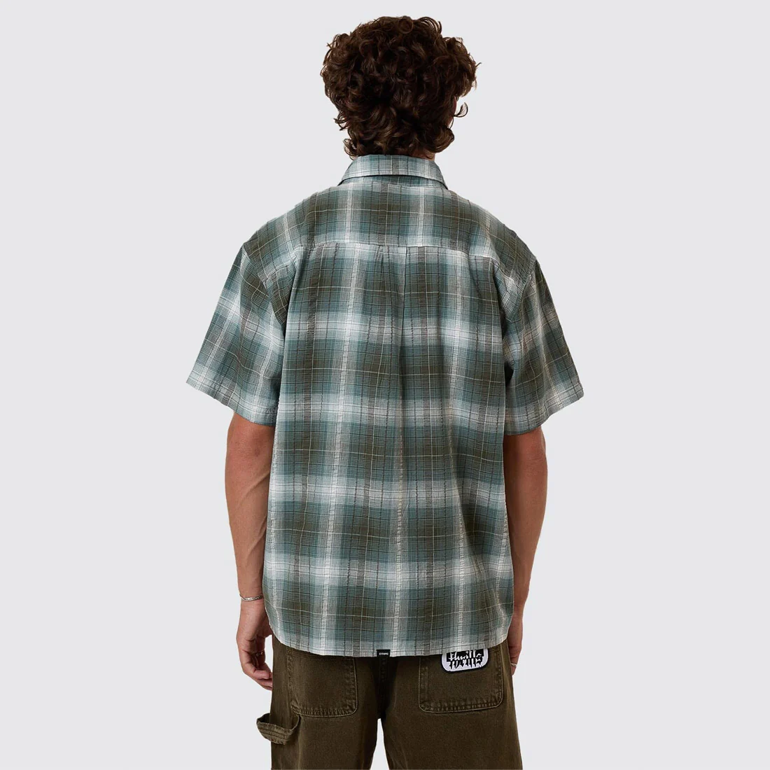 THRILLS Cheap Thrills Check Short Sleeve Shirt - Tarmac - Image 2