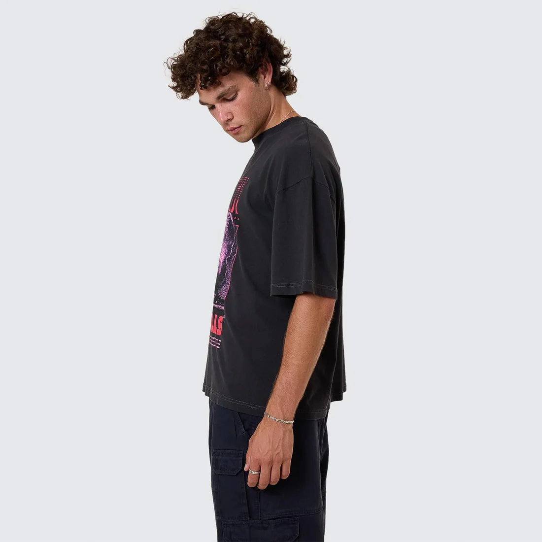 THRILLS Constant Chaos Box Fit Oversize Short Tee - Blue Graphite - Image 4